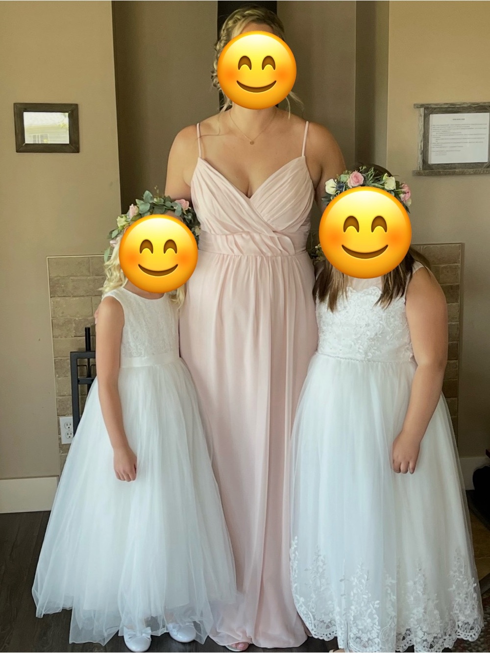 Blush Pink Spaghetti-Strap Bridesmaid Dress